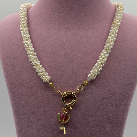 Ekru Doğal İnci Kolye