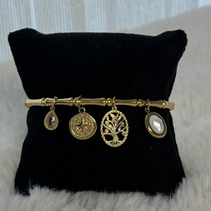 Ağaç Figürlü Çelik Kelepçe