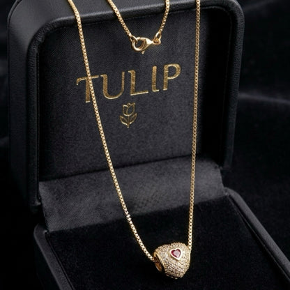 Kalp Figürlü Işıltılı Kolye